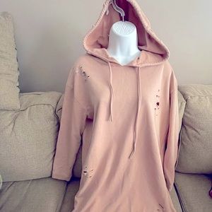 Honey Punch hooded sweatshirt dress with pockets